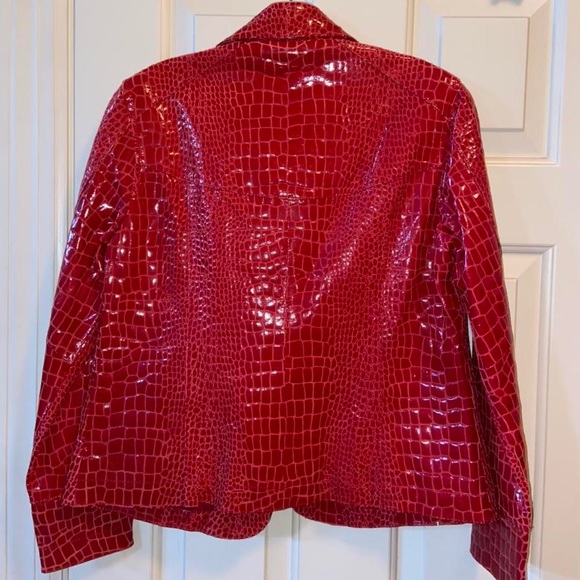 *Brand New With Tags!* Berek Red Leather Crocodile Jacket - Picture 2 of 4